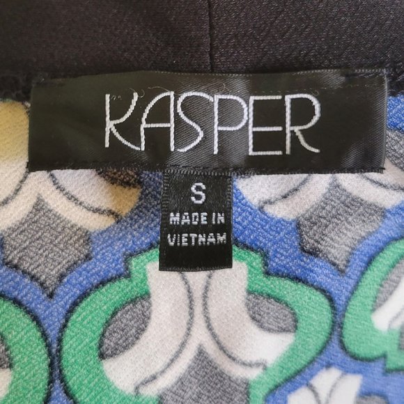 NWT KASPER Blue Green Print Open cardigan - Picture 4 of 4